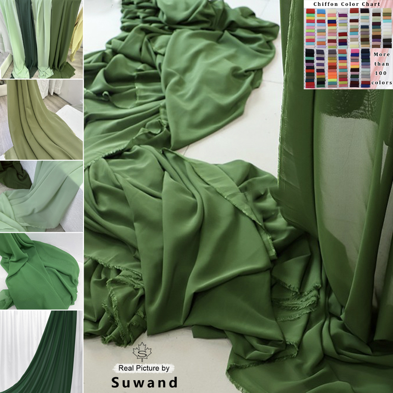 올리브 그린 쉬폰 원단 신부 웨딩 파티 장식, 조젯 수 - Wedding Backdrop Curtain 리뷰 및 가격