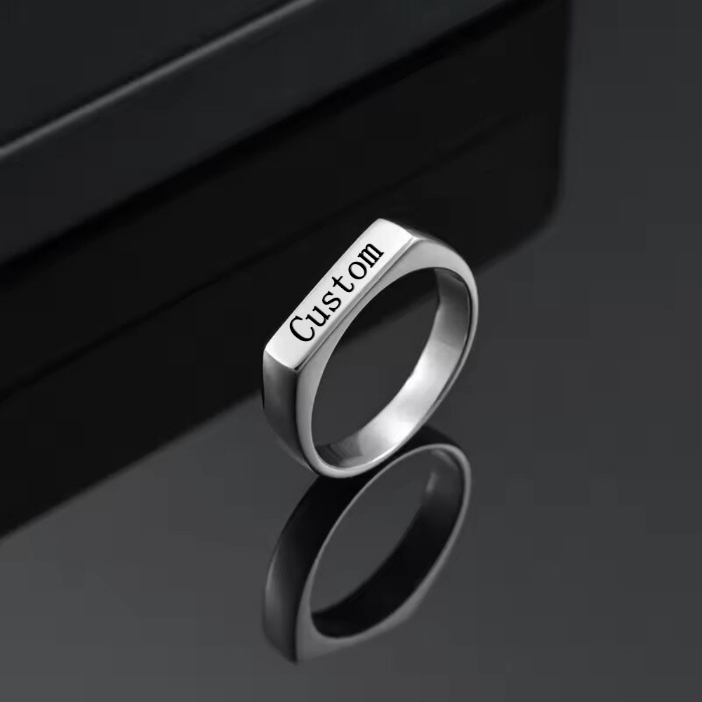 맞춤 각인 이름 사진 반지 스테인리스 스틸 개인 맞춤  - Wedding Zone 리뷰 및 가격