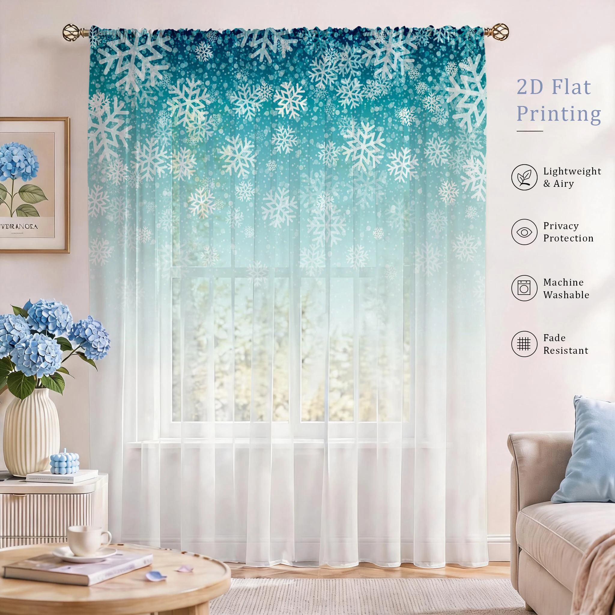 플로럴 그라데이션 시어 커튼, 거실/침실/아이방용 고품 - Good Floral & Wedding Decor Supply 리뷰 및 가격