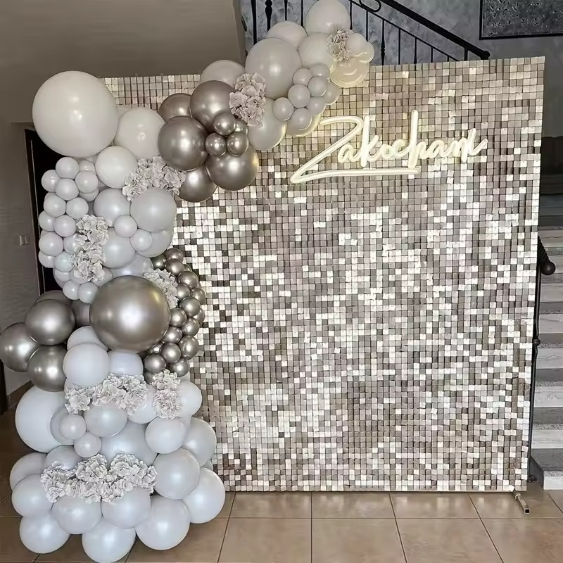 1/2/6/10PCS 실버/골드/블랙 세 가지 색상 레 - Wedding Backdrop Curtain 리뷰 및 가격