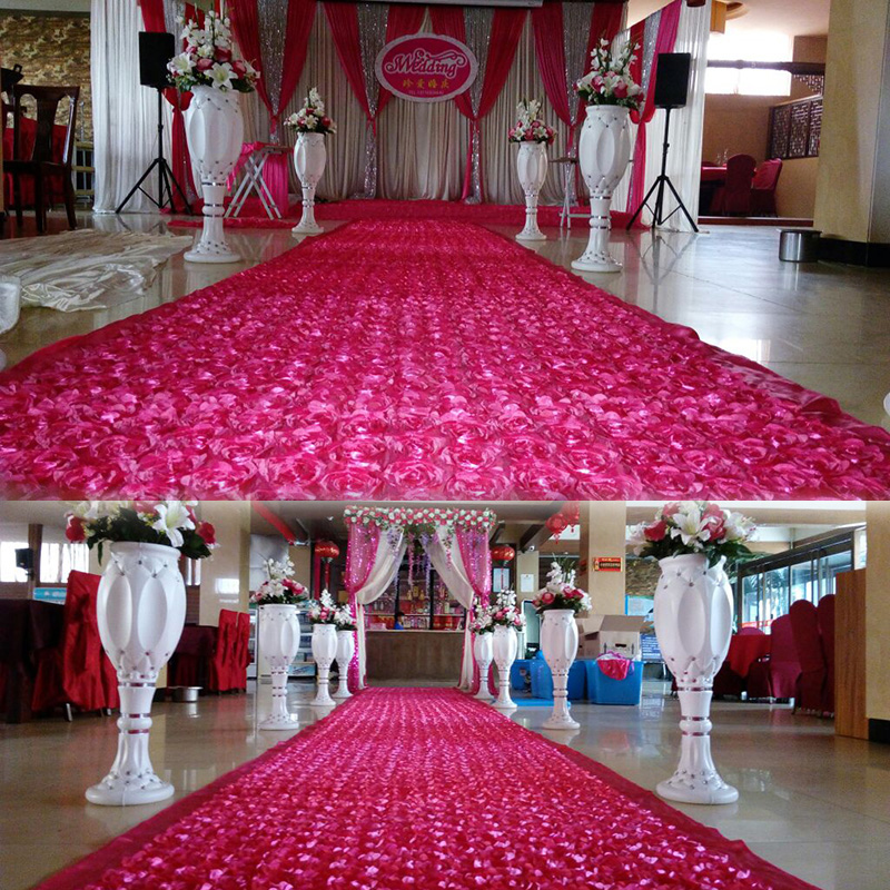 10야드 새틴 원단 3D 장미꽃 아일 러너 레드 결혼식 - Wedding Backdrop Curtain 리뷰 및 가격